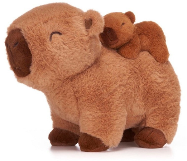 Capybara Kuscheltier mit Baby – 25 cm (verschiedene Farben)