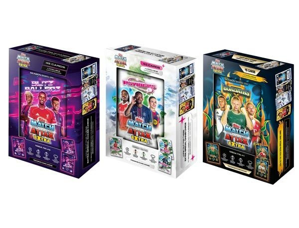 [Sport] Topps Match Attax EXTRA 2025/26 Mega Tin – UEFA Champions League Trading Cards Box Zufällige