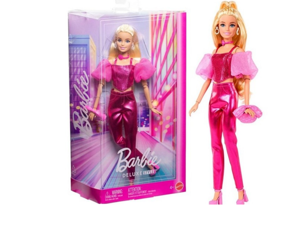 Mattel Barbie Deluxe Style Puppe im pinkfarbendem Metallic-Outfit