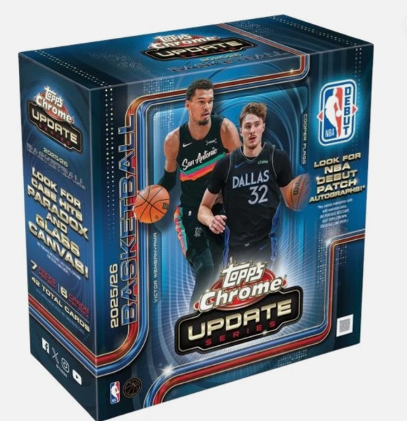 [ENG] Topps Chrome 2025/2026 Basketball Update Series Mega Box (Max. Bestellmenge 2 Stück)