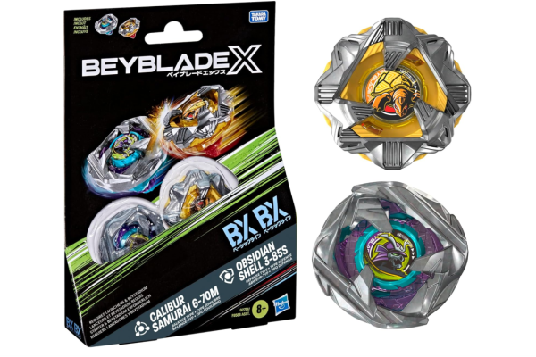 Beyblade X Calibur Samurai 6-70M BX & Obsidian Shell 3-85S BX Dual Pack Set