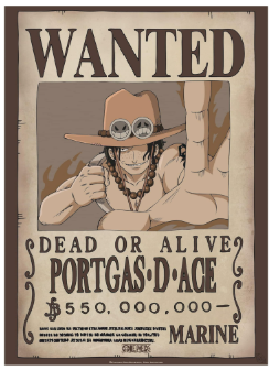 [POSTER] One Piece - Wanted Portgas d Ace - 52x38 - Chibi