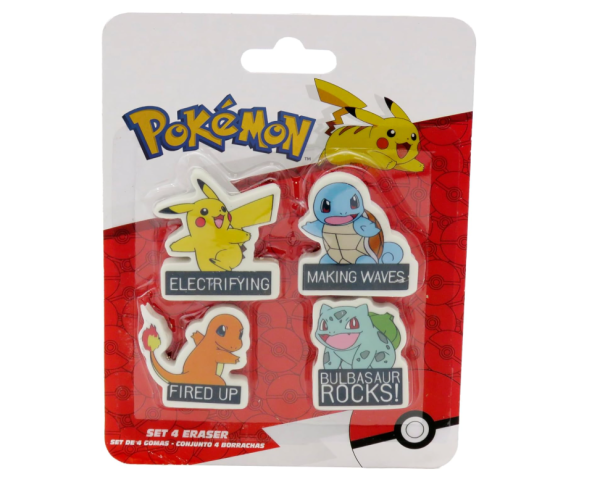 Pokémon 4er Radiergummi-Set