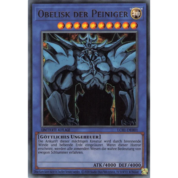 Obelisk der Peiniger Ultra Rare 25th Anniversary Edition Promo Karte - Deutsch #3