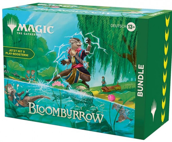 Magic: The Gathering Bloomburrow-Bundle – 9 Play-Booster, 30 Länderkarten + exklusives Zubehör