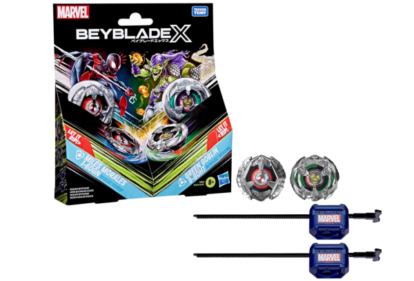 Hasbro Beyblade X und Marvel Collab Miles Morales 1-60GN vs. Green Goblin 9-80HT