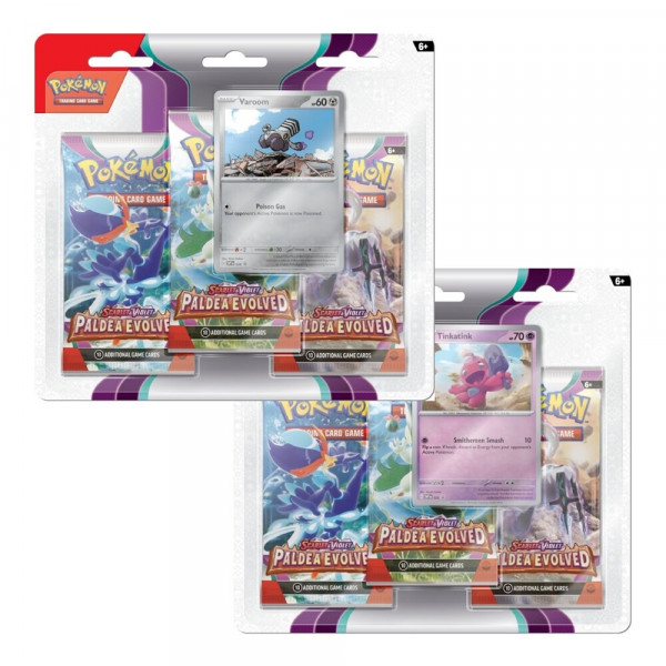 Karmesin & Purpur Paldea Evolved 3-Pack Blister EN