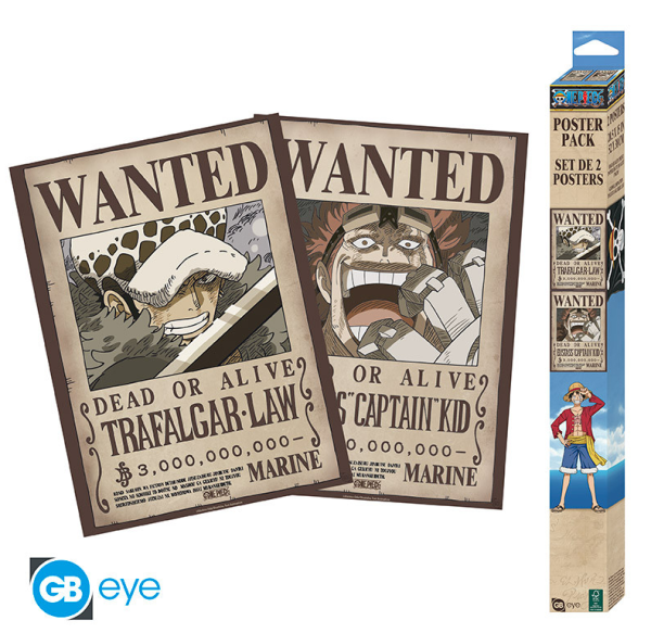 [POSTER] One Piece - Wanted Trafalgar Law & Captain Kid - 52x38 - Chibi