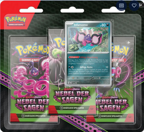 Pokemon Nebel der Sagen 3 Pack Blister Deutsch