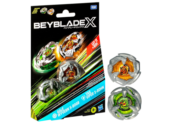 Beyblade X Gale Wyvern 5-80GB und Tail Viper 3-80HN Kreisel Dual Pack, Set