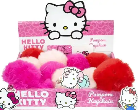 Hello Kitty - Pom Pom Plüsch Schlüsselanhänger
