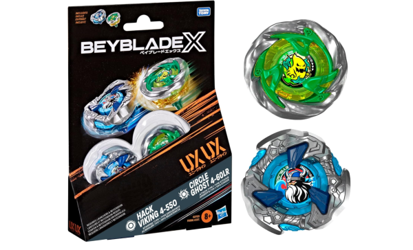 Beyblade X Hasbro Beyblade X Circle Ghost 4-60LR UX & Hack Viking 4-55O Dual Pack Set