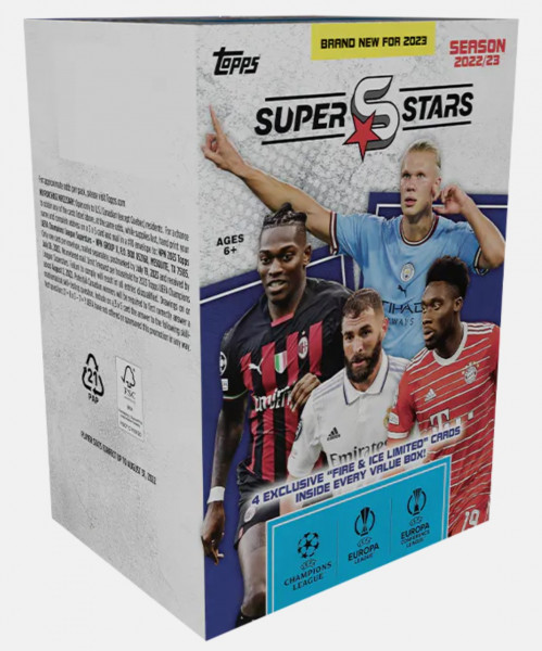 2022/23 Topps Uefa Superstars Soccer 9-Pack Blaster Box