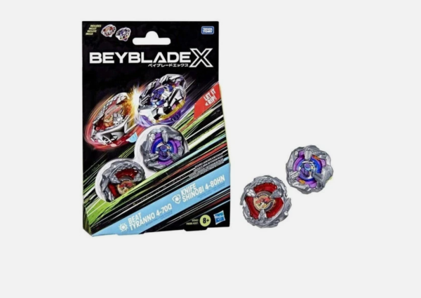 Beyblade X – Beat Tyranno 4-70Q & Knife Shinobi 4-80HN Dual Pack, Set