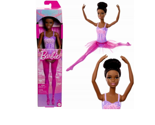 Barbie Ballerina-Puppe, brünette Modepuppe mit lila abnehmbarem Tutu